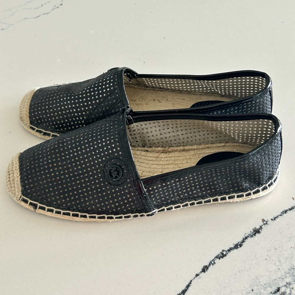 Michael Kors Black Kendrick Mesh Espadrille Flats sz.6